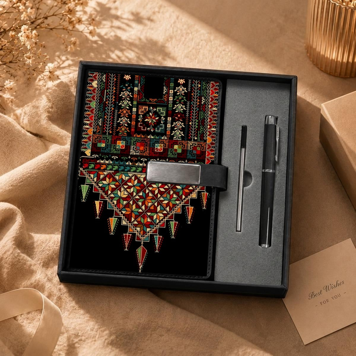 Tatreez Notebook Gift Set with Metal Pen