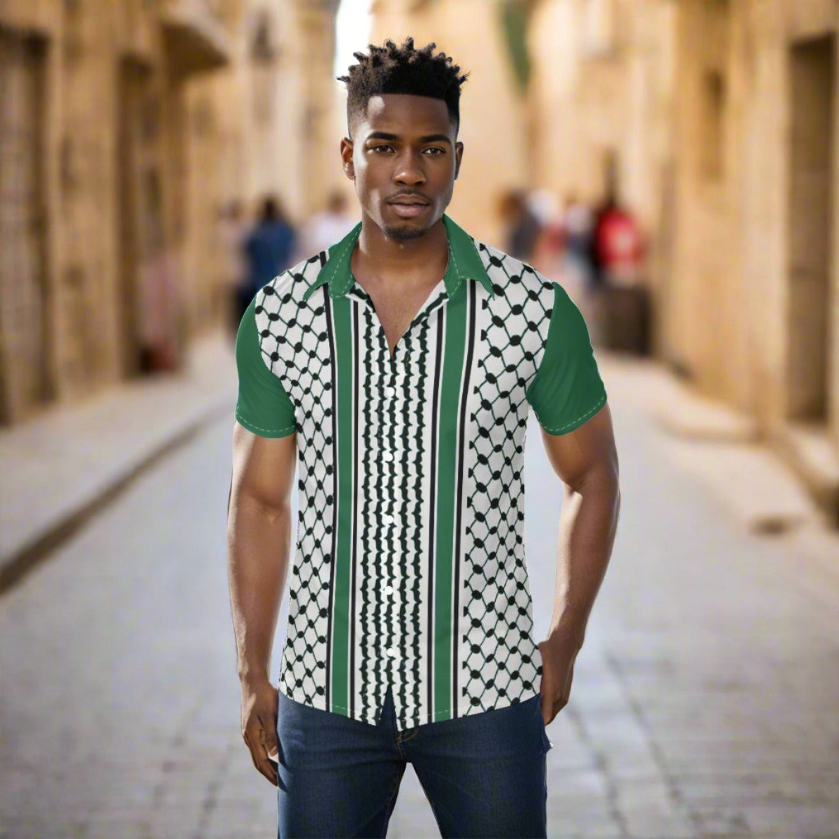 Reinvented Palestinian Kuffiyeh Print Men's Shirt