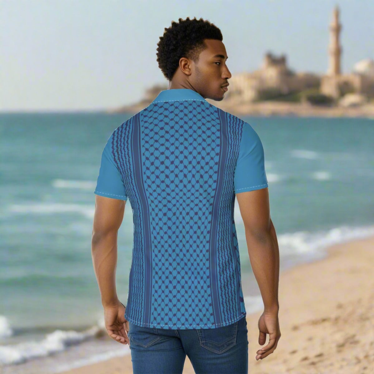 Reinvented Palestinian Kuffiyeh Print Men's Shirt