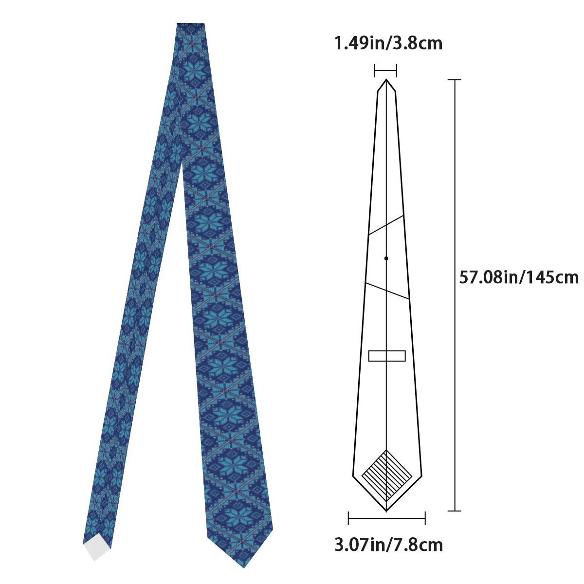 Palestinian Neckties Unisex Tatreez Print Cross Neck Tie -