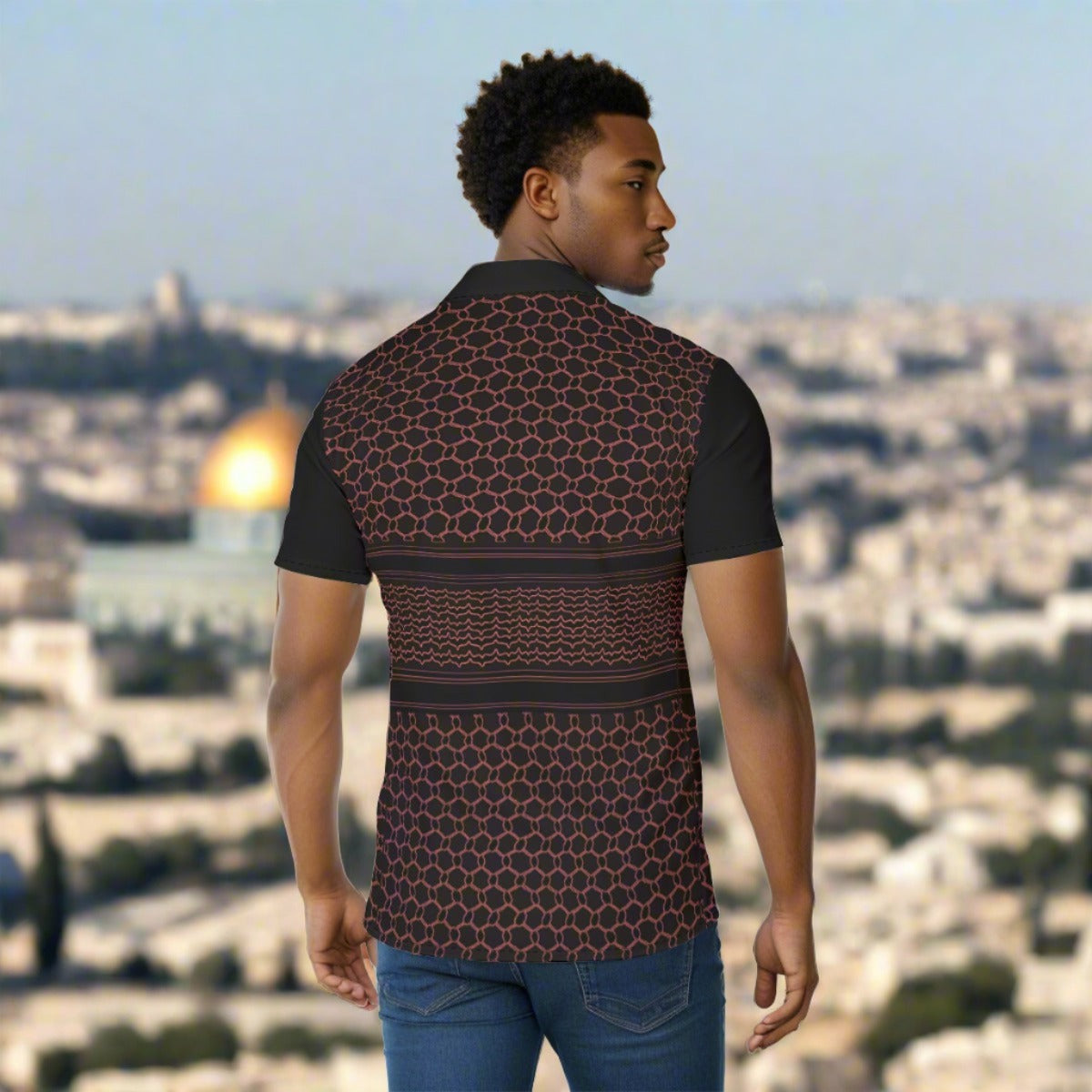 Reinvented Palestinian Kuffiyeh Print Men's Shirt