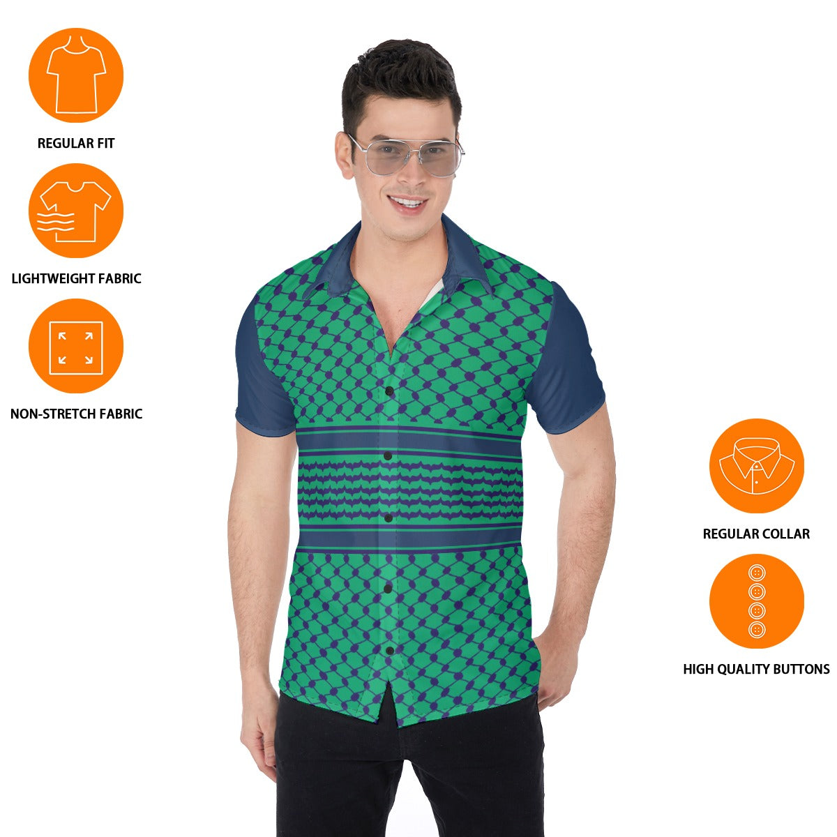 Reinvented Palestinian Kuffiyeh Print Men's Shirt