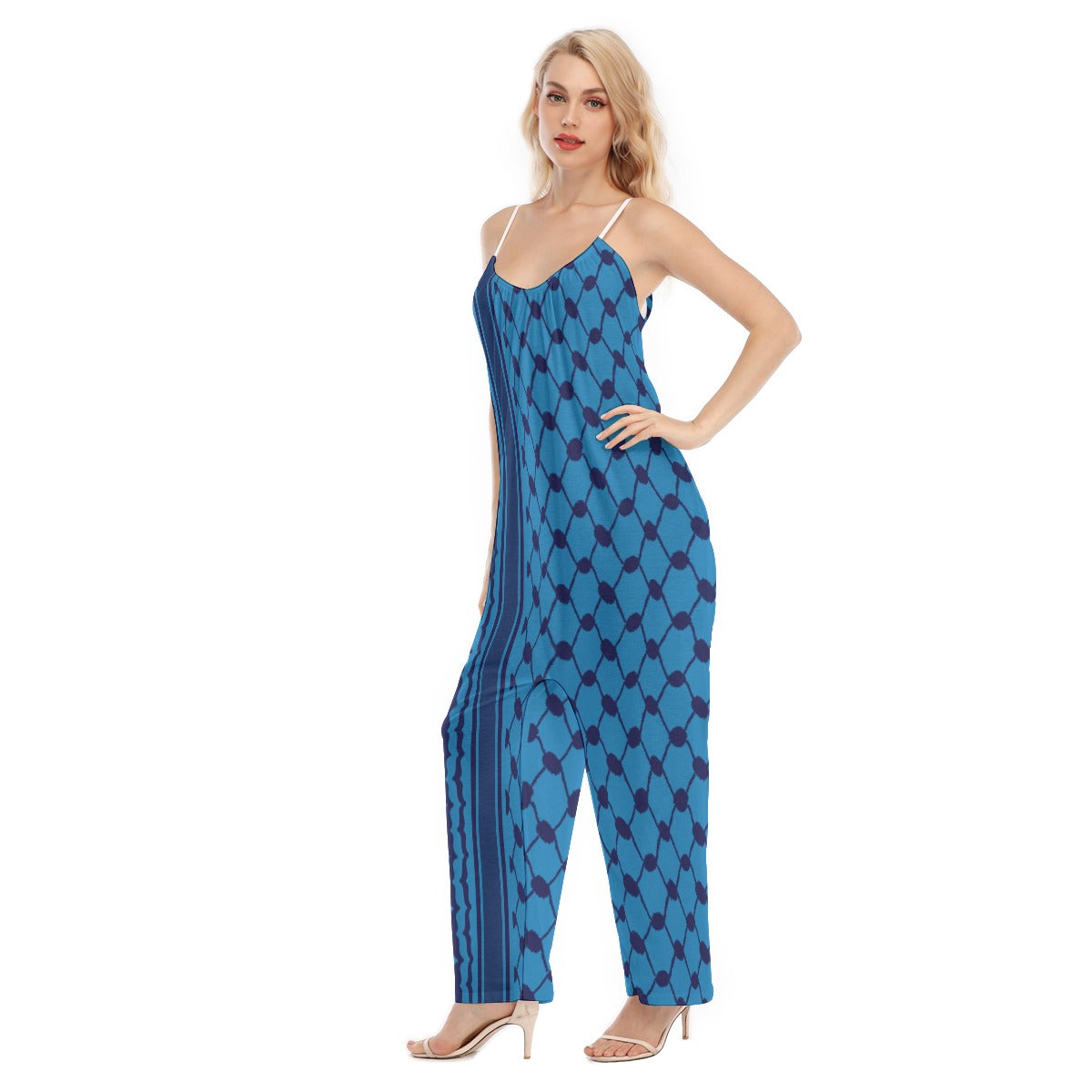 Palestinian Kuffiyeh All Over Print Women's Loose Cami Jumpsuit One Piece Pants