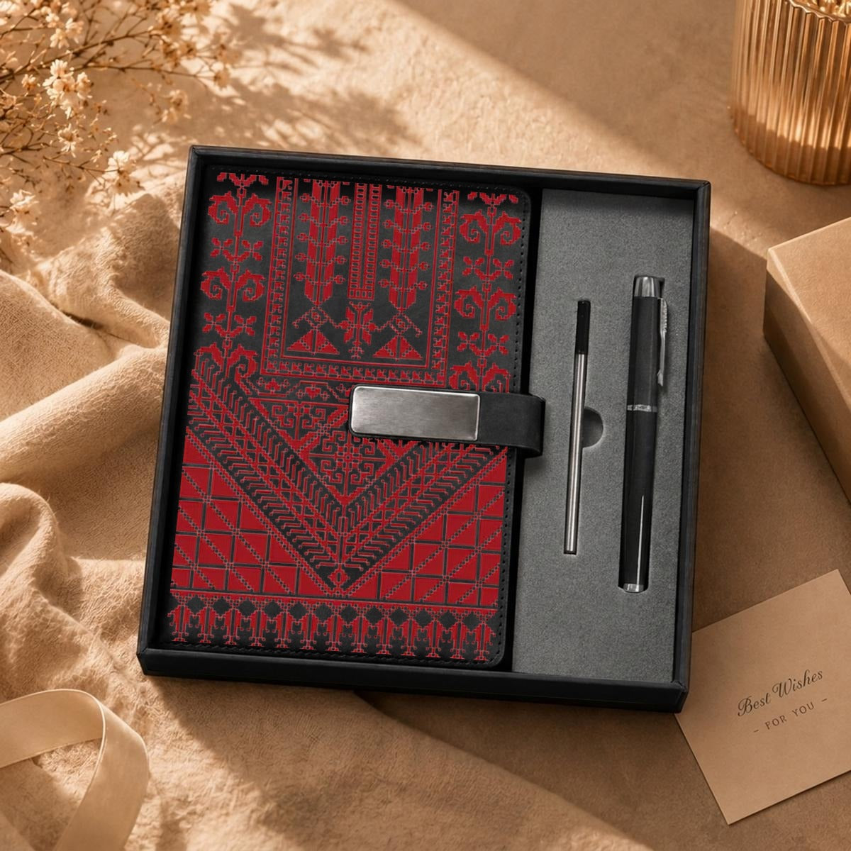 Tatreez Notebook Gift Set with Metal Pen