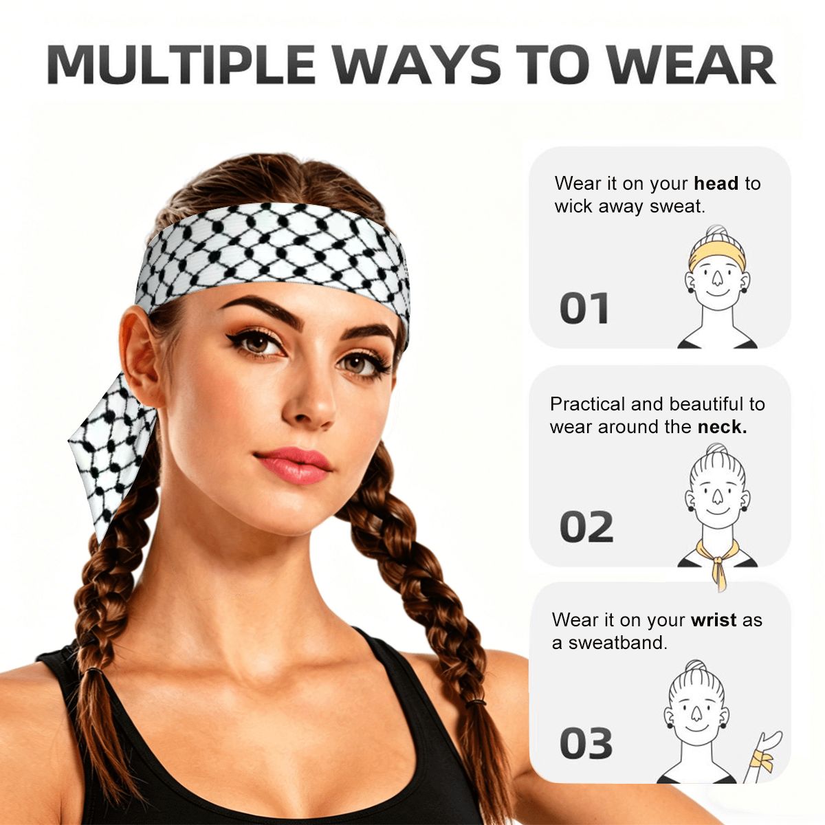 Keffiyeh Sports Dabke World Cup Tie Headband