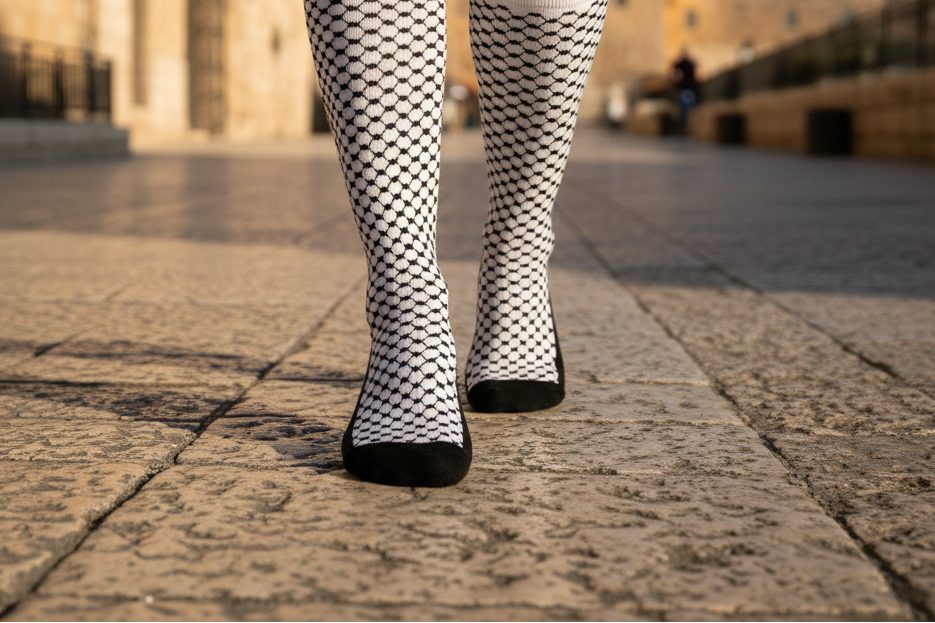 Palestinian Keffiyeh Crew Socks, Unisex Socks
