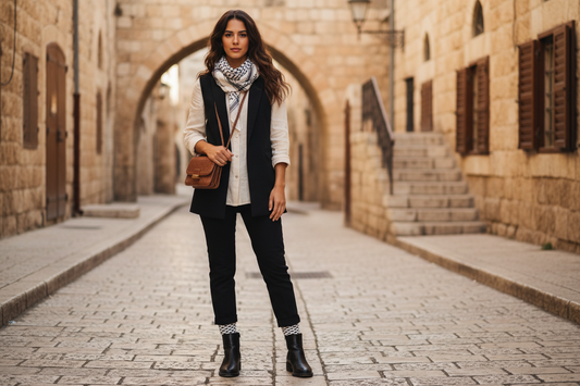 Palestinian Keffiyeh Crew Socks, Unisex Socks