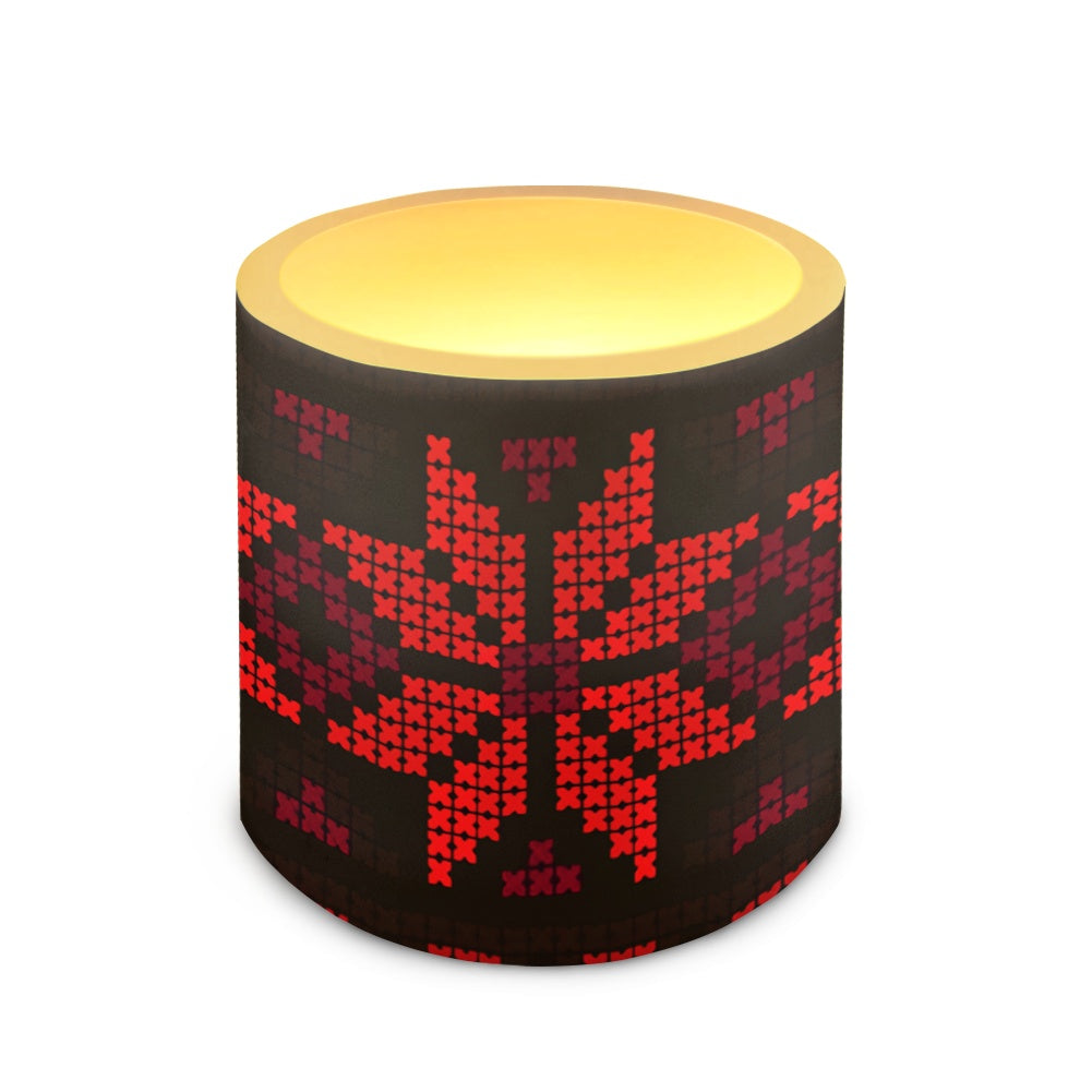 Set of four 3-Inch LED Remote Control Candles – Palestinian Tatreez Design