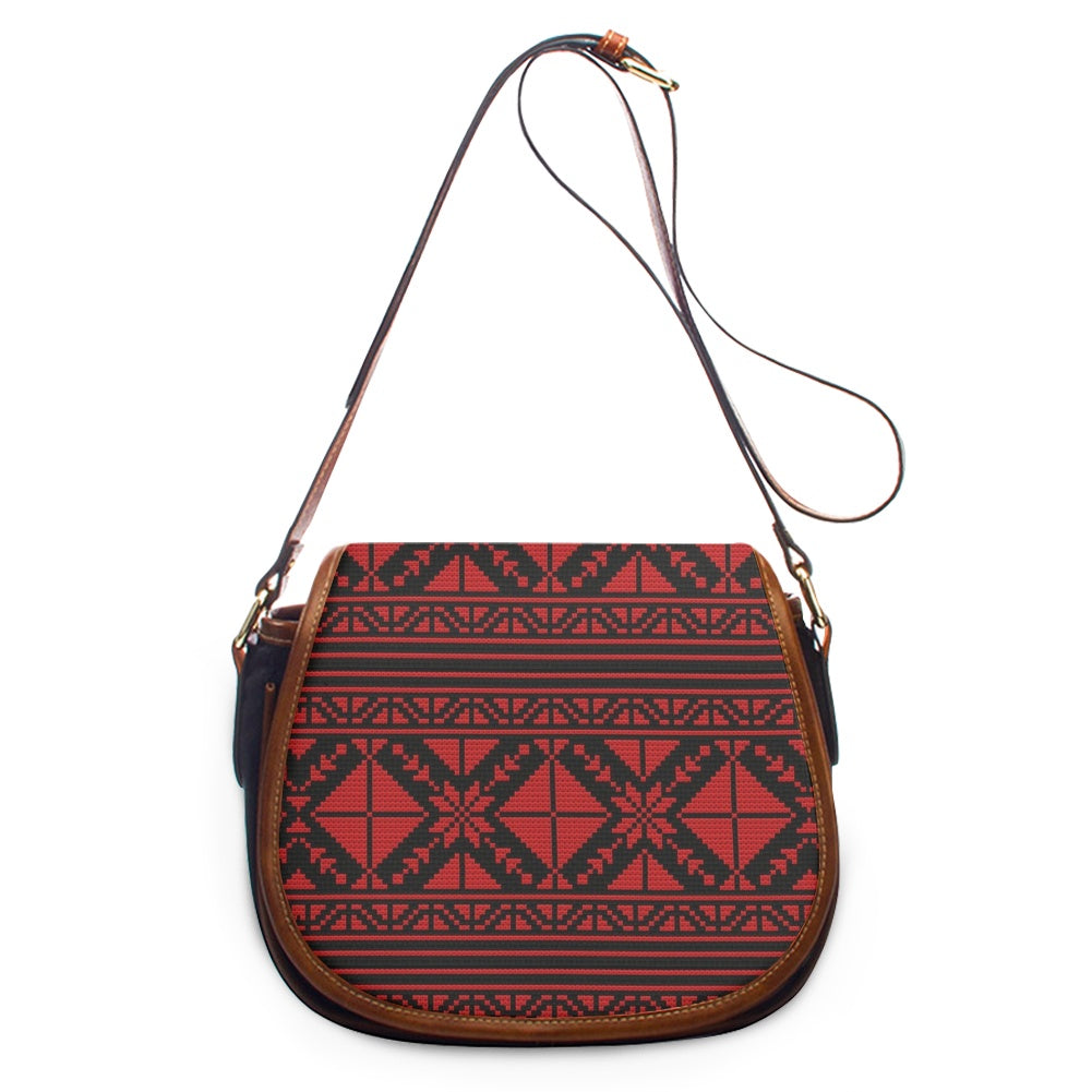 Palestinian tatreez print Saddle Bag