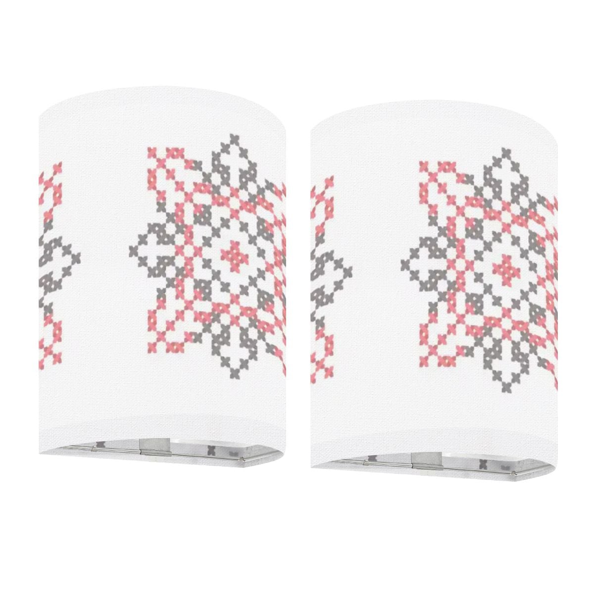 Palestinian Tatreez Print Wireless Wall Sconces Set of Two