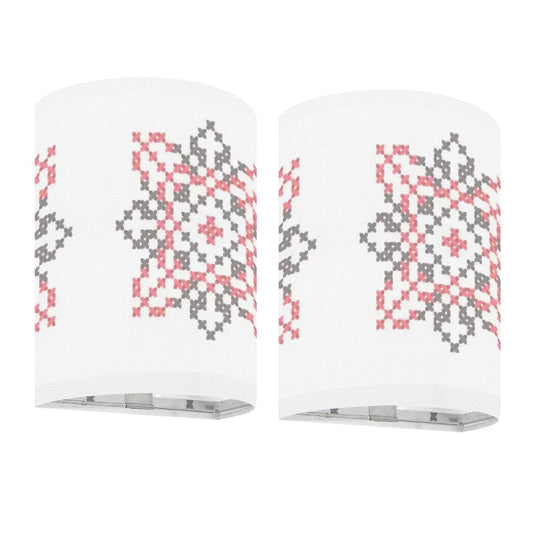 Palestinian Tatreez Print Wireless Wall Sconces Set of Two