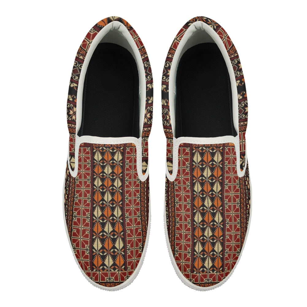 Woman's Palestinian Tatreez print Casual Slip On Shoes