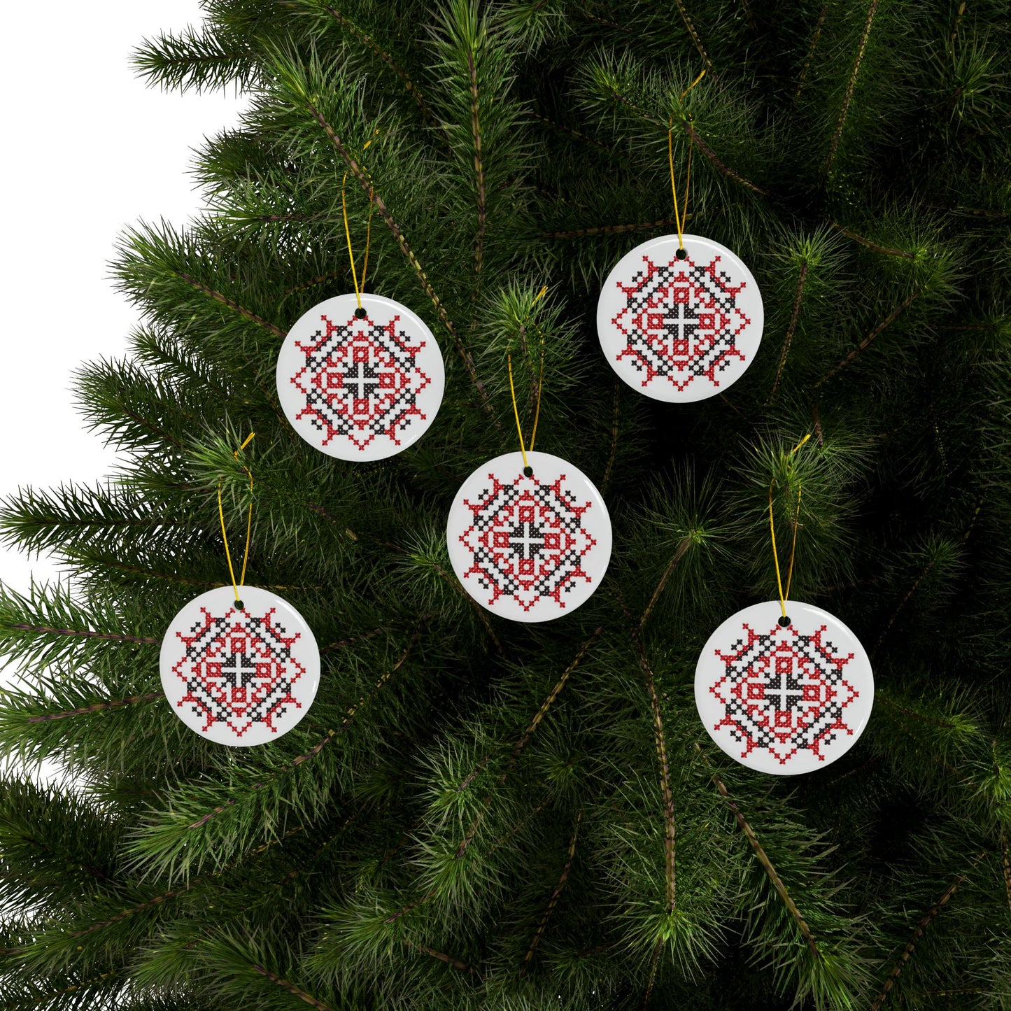 Palestinian Christmas Tree Ceramic Ornaments (1pc, 3pcs, 5pcs)