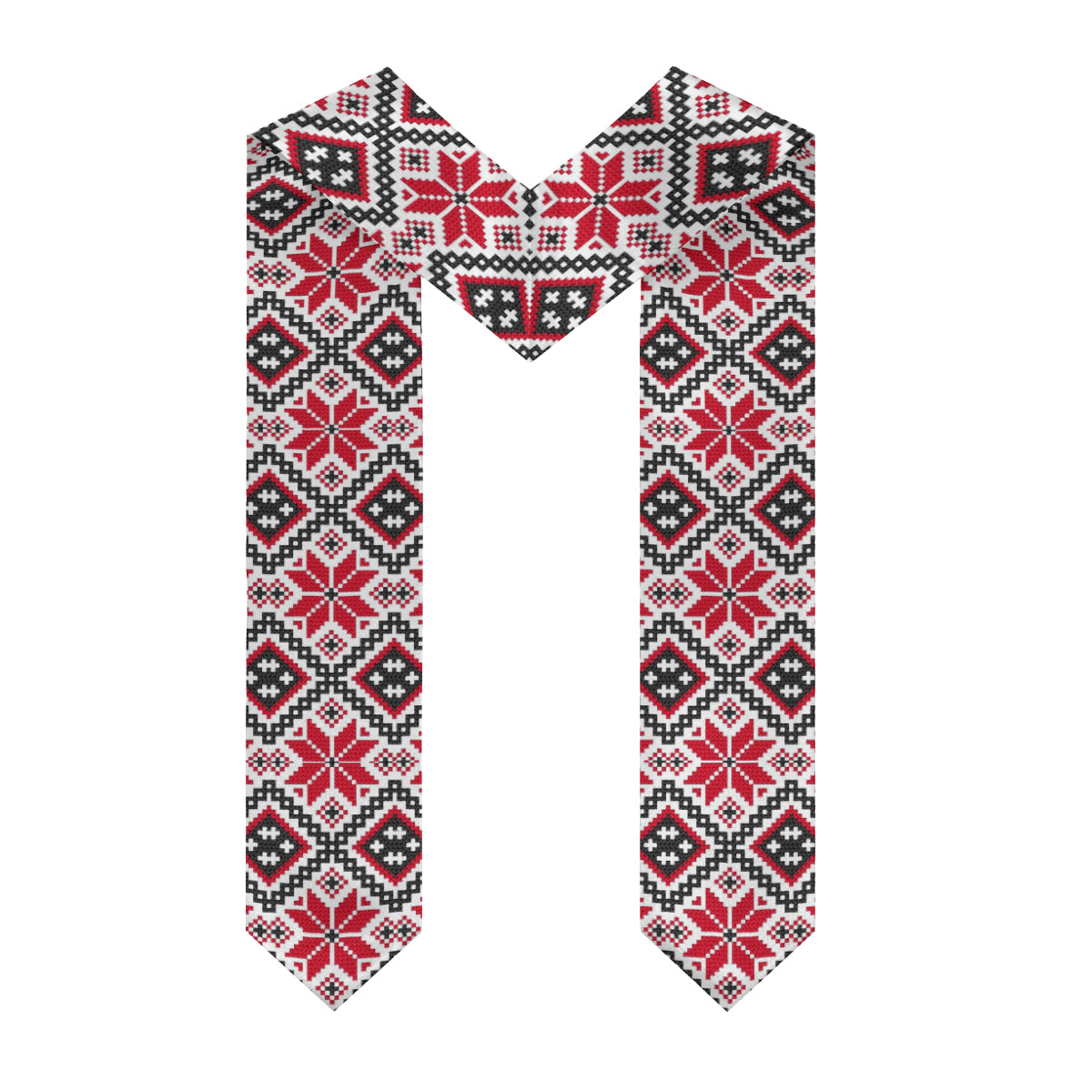 Palestinian Tatreez Print Graduation Stole, Red