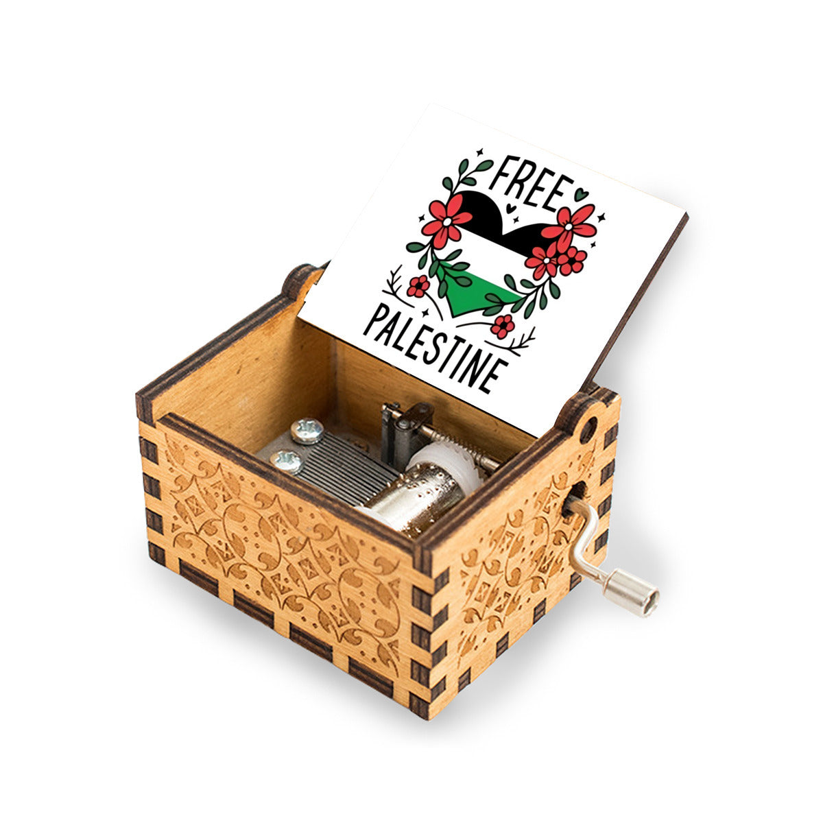 Free Palestine Music Box, Pine Wood, Unique Gift, Henna Favors