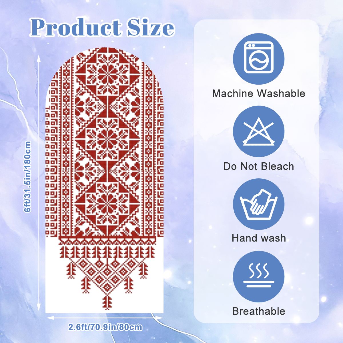 Small Arched Background Cover – Tatreez Pattern