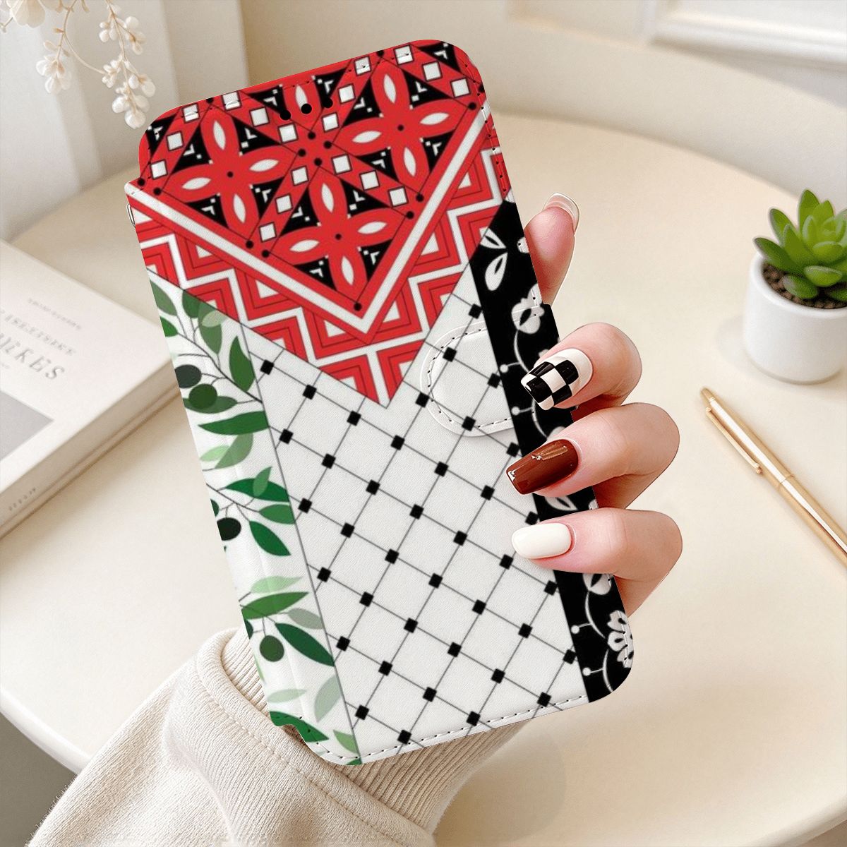 Palestinian Flag iPhone 18 Pro Flip Leather Wallet Case