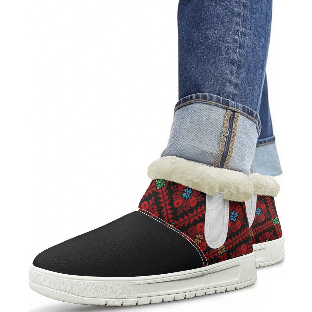 Palestinian Tatreez Print Snow Boots – Women’s Winter Footwear