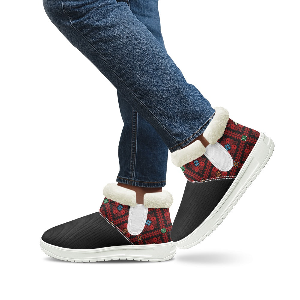 Palestinian Tatreez Print Snow Boots – Women’s Winter Footwear