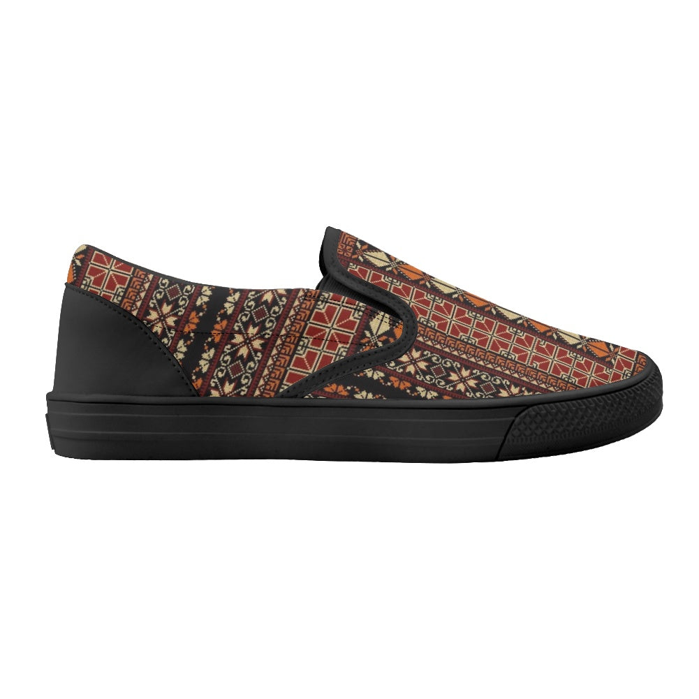 Woman's Palestinian Tatreez print Casual Slip On Shoes