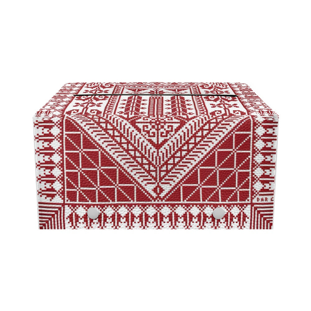 Palestinian Tatreez print PU leather rectangular tissue box