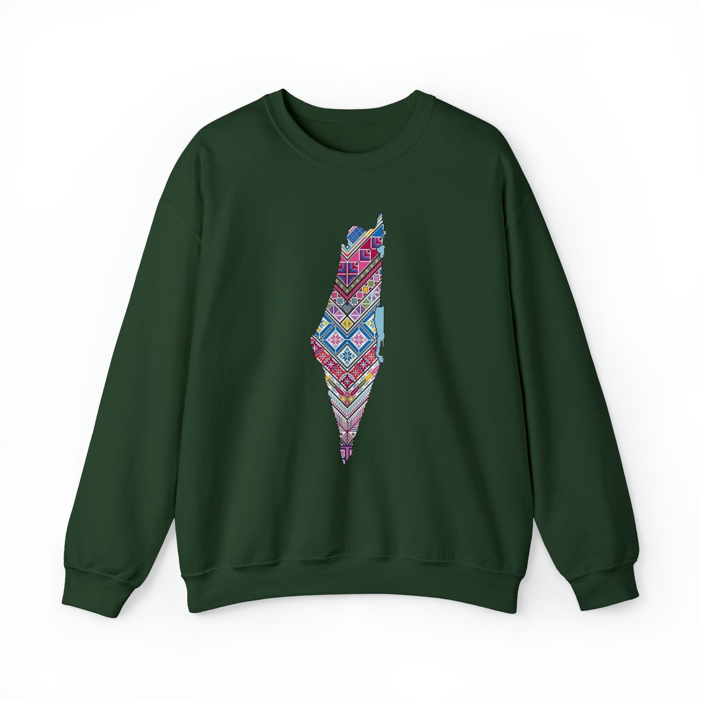 Palestinian Map Print, Unisex Heavy Blend Crewneck Sweatshirt