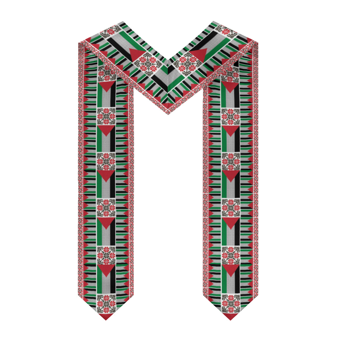 Palestinian Flag Tatreez Print Graduation Sash