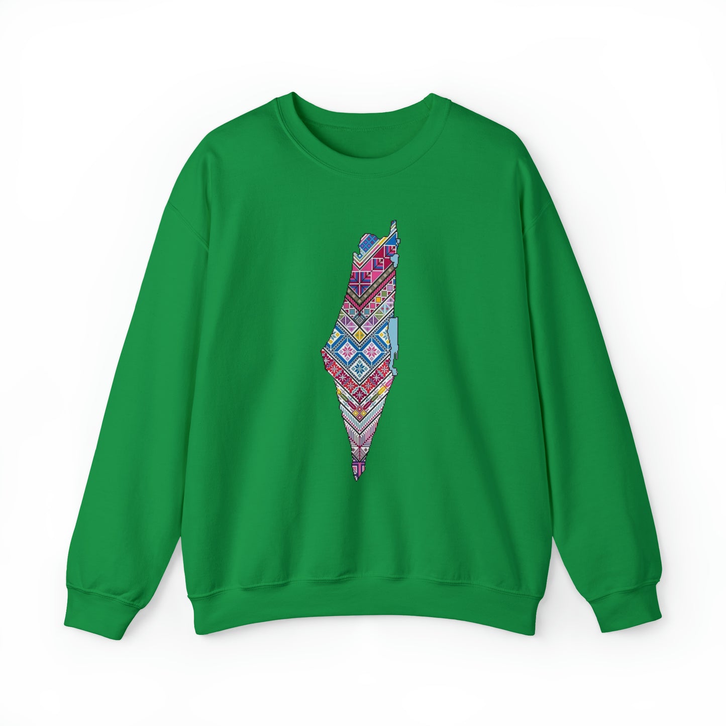 Palestinian Map Print, Unisex Heavy Blend Crewneck Sweatshirt