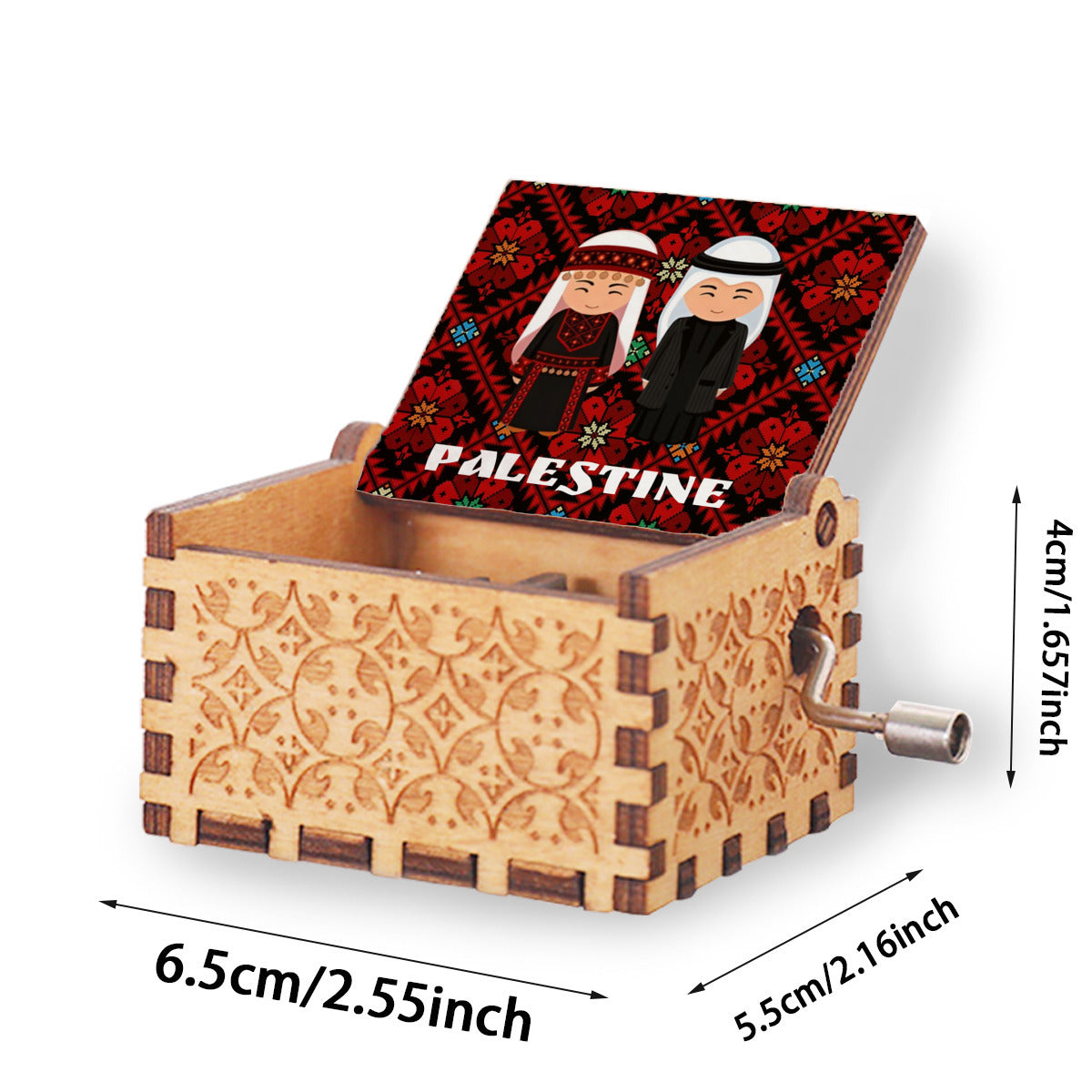 Free Palestine Music Box, Pine Wood, Unique Gift, Henna Favors