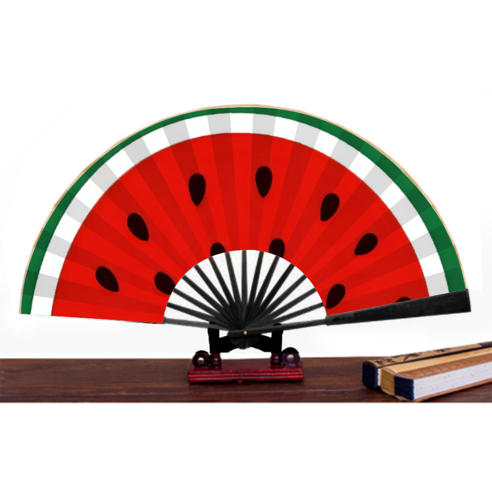 Palestinian Watermelon Double-side Custom Spun Silk Fan Retro Hand-held Folding Fan