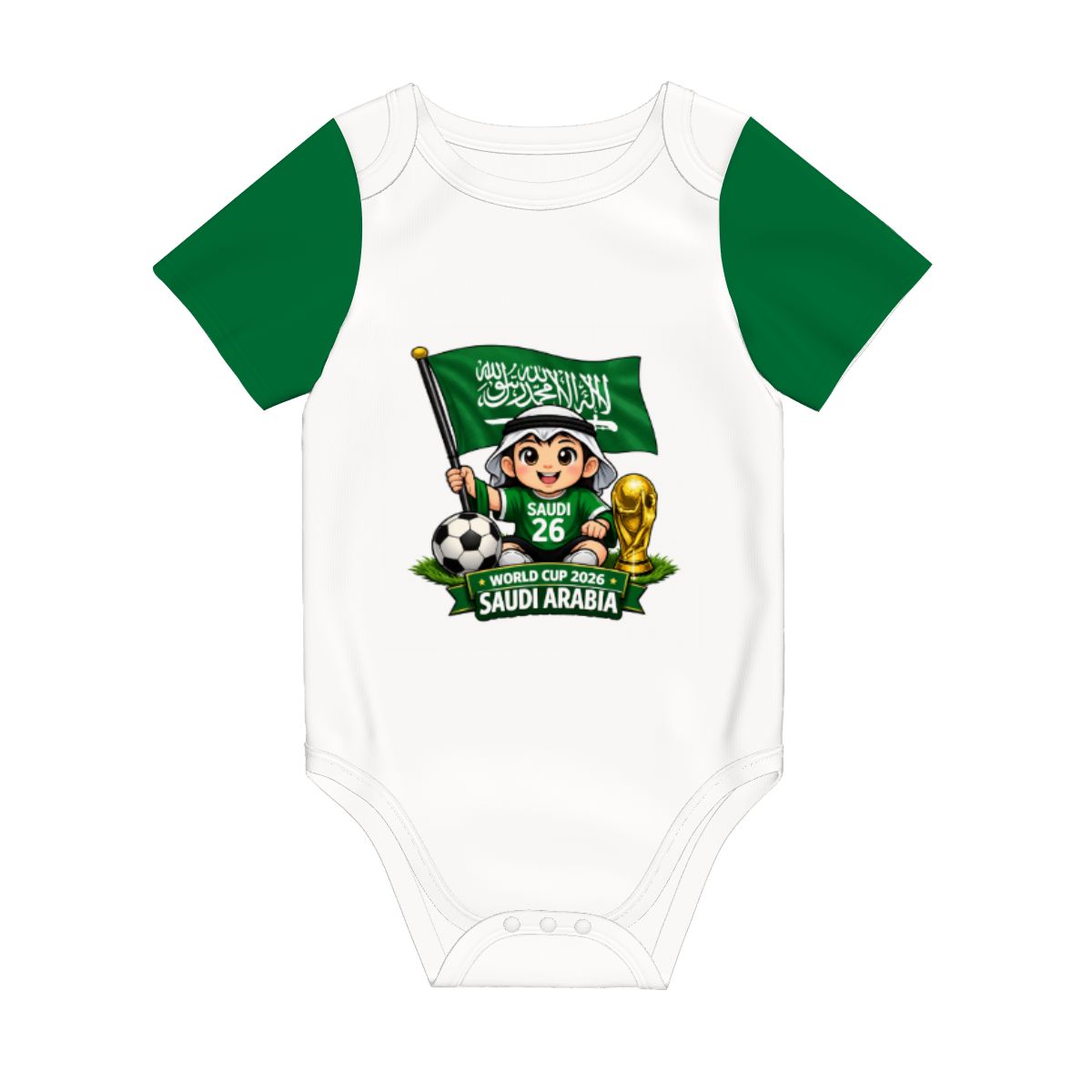 Saudi Arabia World Cup 2026 Baby Cotton Short Sleeve Onesies