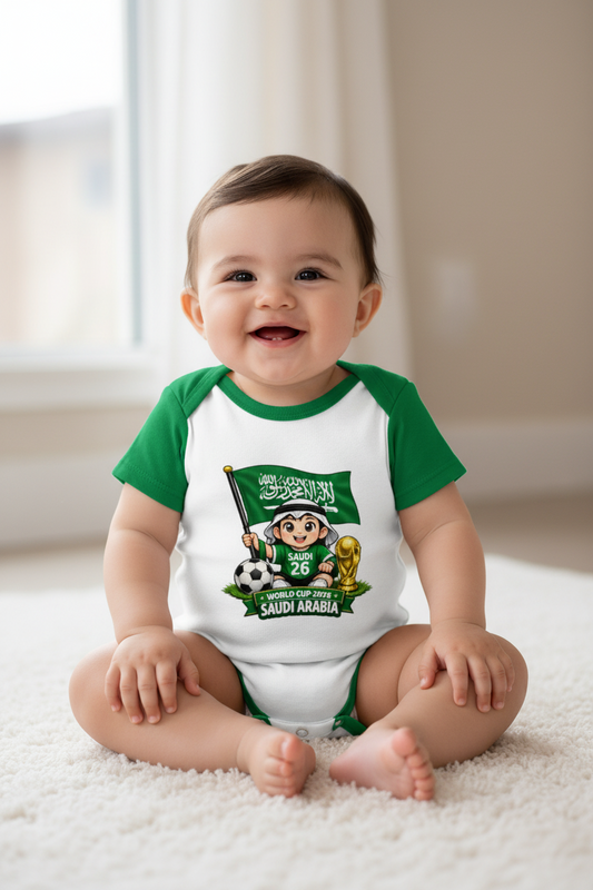 Saudi Arabia World Cup 2026 Baby Cotton Short Sleeve Onesies