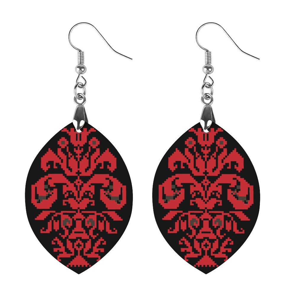 Ramallah | رام الله Palestinian Tatreez Wooden Earrings Pendant -