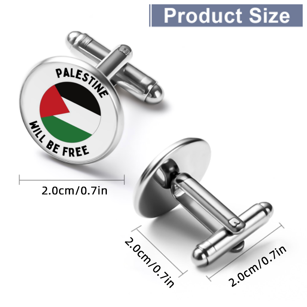 Palestine will be Free Fashion Cufflinks Tuxedo Studs -