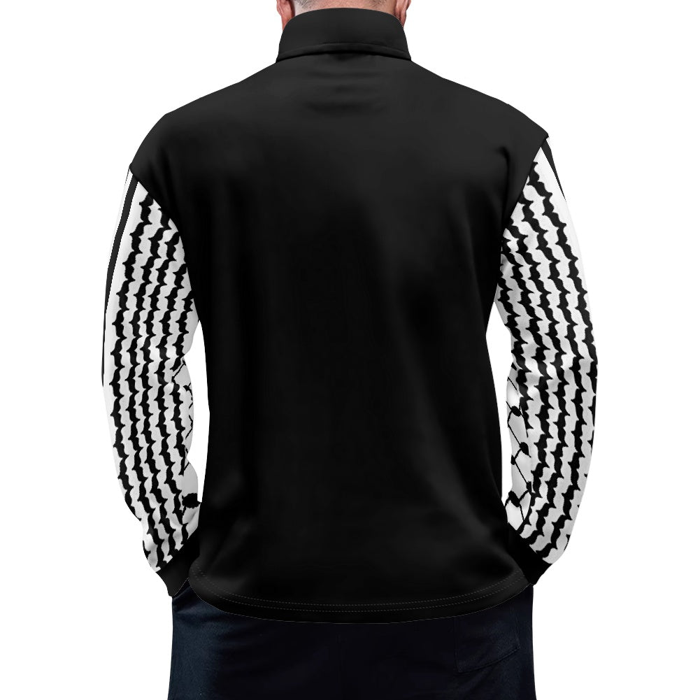 Palestinian Kuffiyeh Long Sleeve Polo Collar Shirt