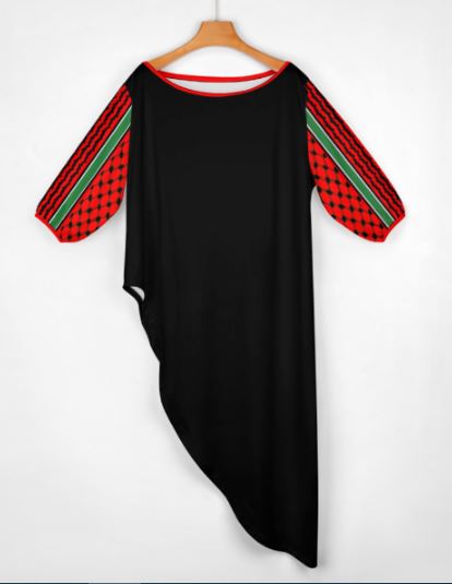 Palestinian Kuffiyeh Dabkeh Dress Off Shoulder Two-piece Set