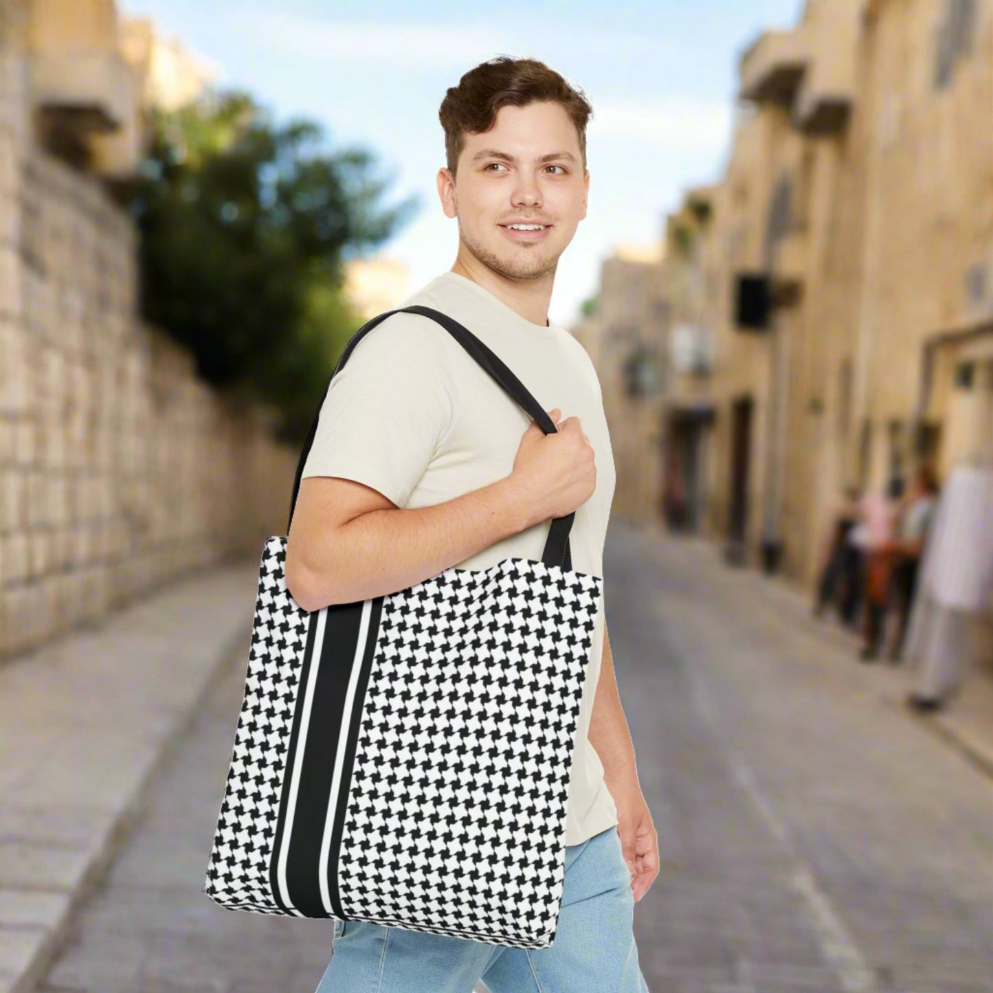 Palestinian Kuffiyeh Tote Bag (AOP), Palestine print, Assembled in USA