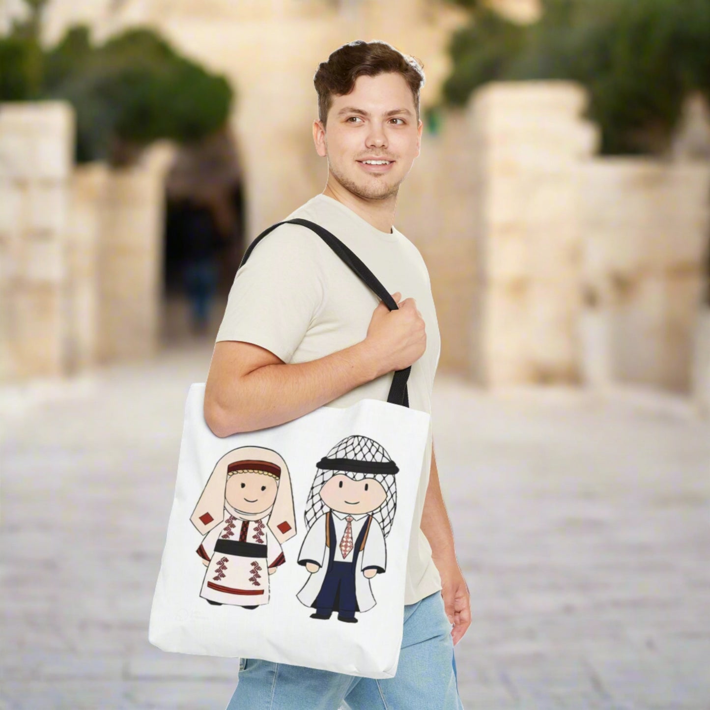 Tote bag, Palestinian Man and Woman Bag, Print Pattern