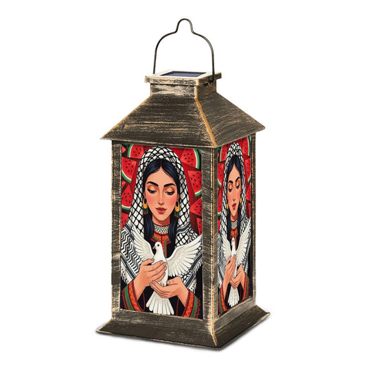 Keffiyeh Peace Dove Palestinian Solar Lantern