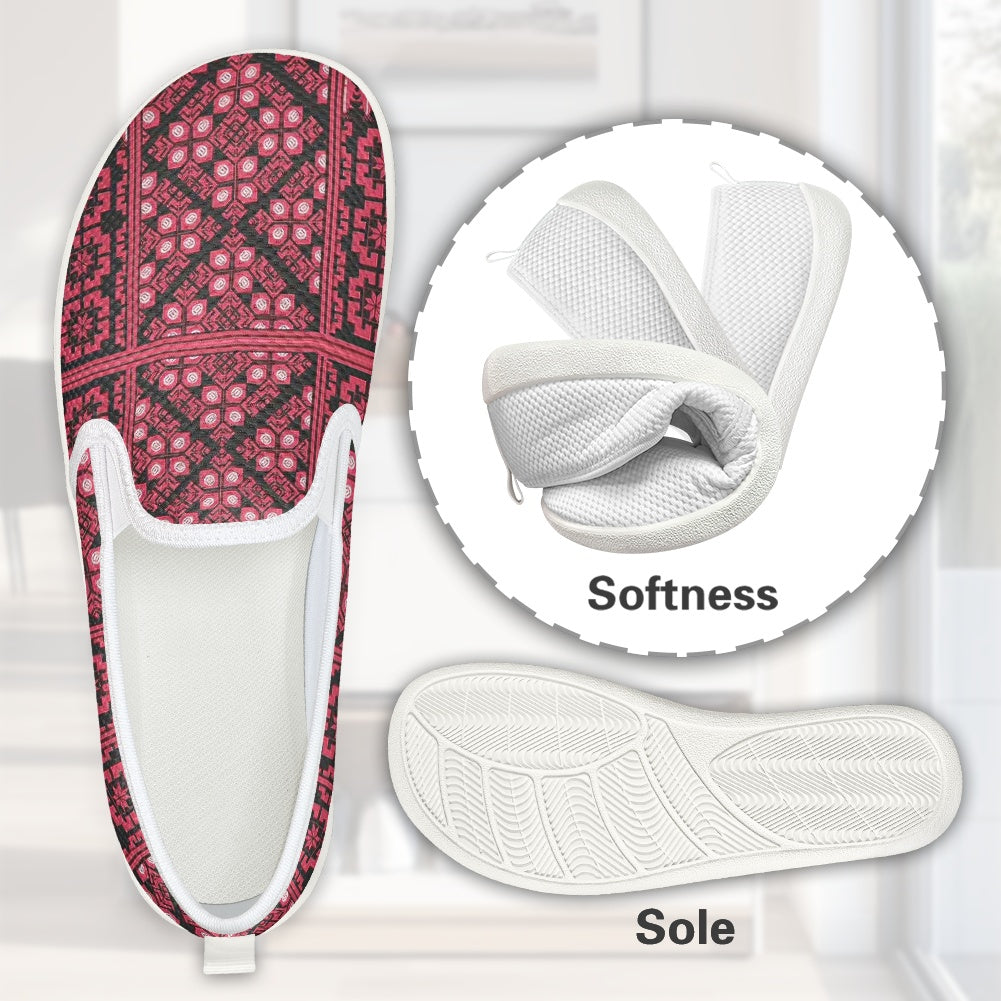 Palestinian Tatreez Print Flat Mesh Shoes