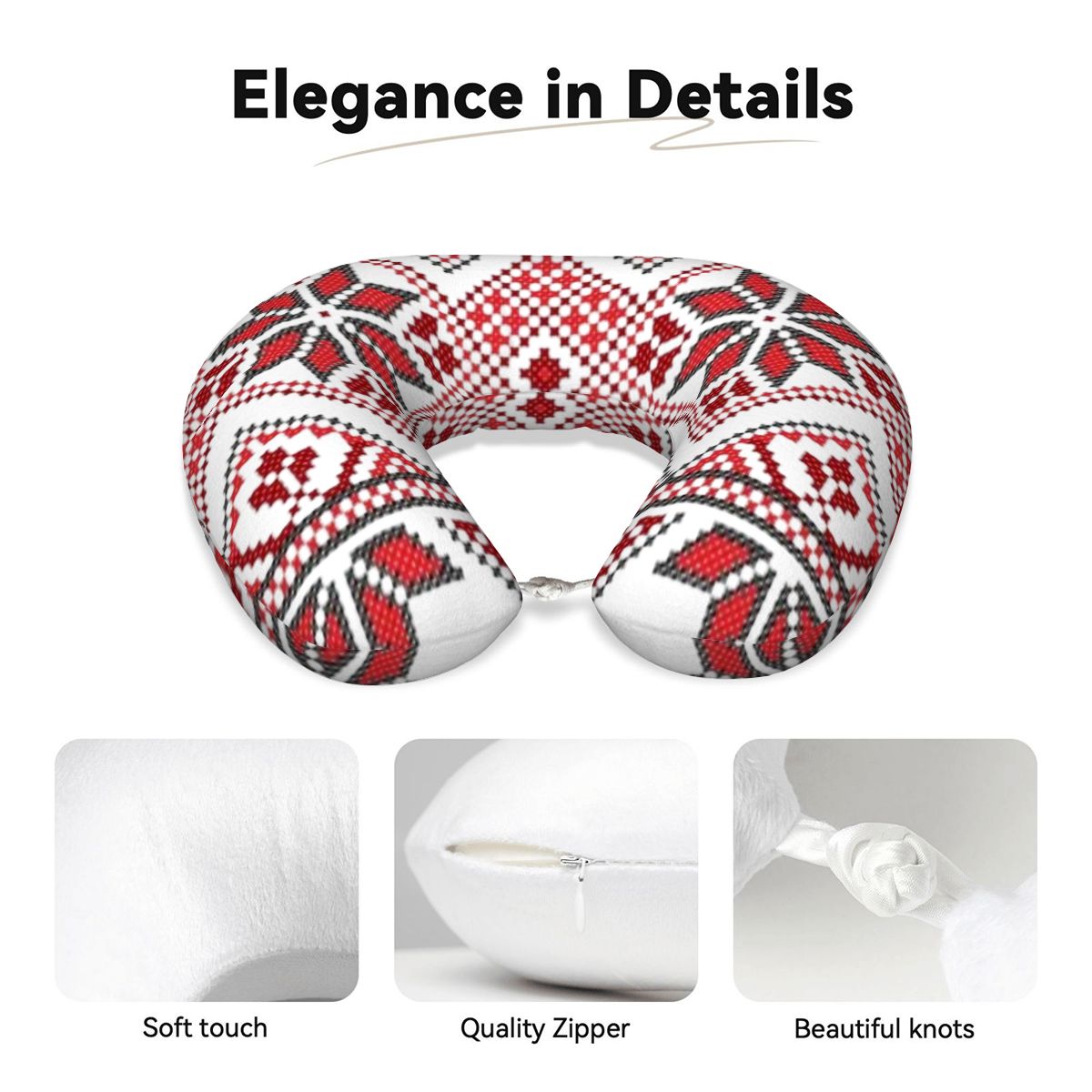 Palestinian Tatreez print Travel Neck Pillow