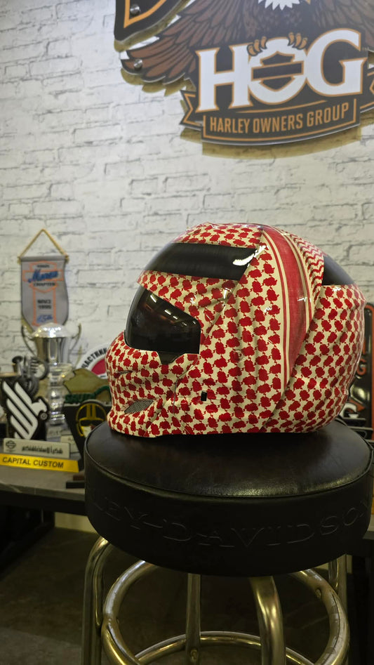 Saudi Jordan Palestine Keffiyeh / Shemagh Motorcycle Bedouin Arabian Assasin Helmet