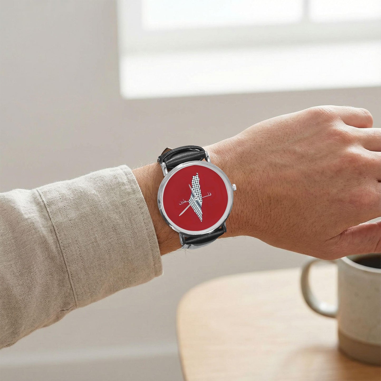 Palestine Watch Classic Leather Strap Watch