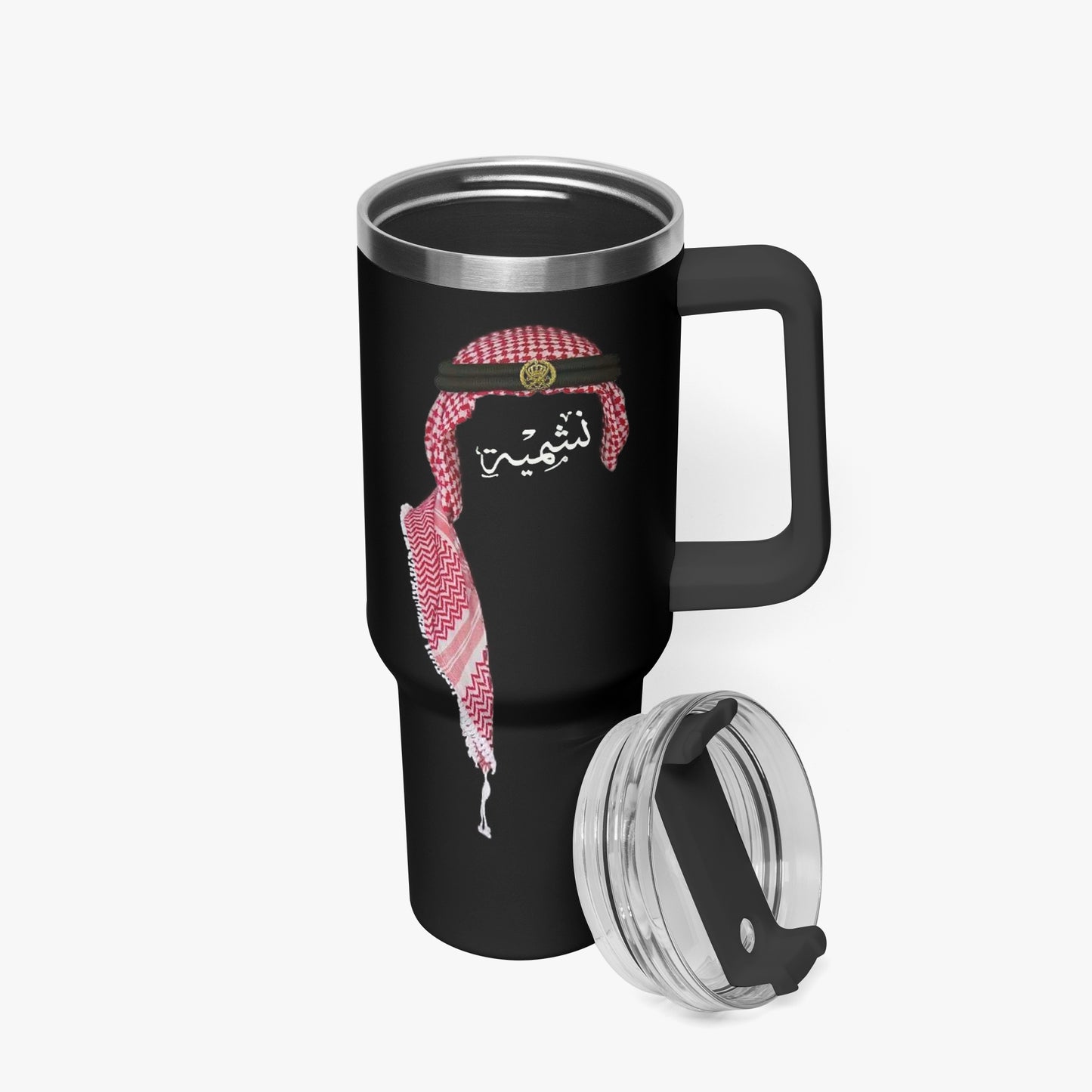 Woman Jordan 40 oz World Cup "نشمية" Tumbler with Handle and Straw