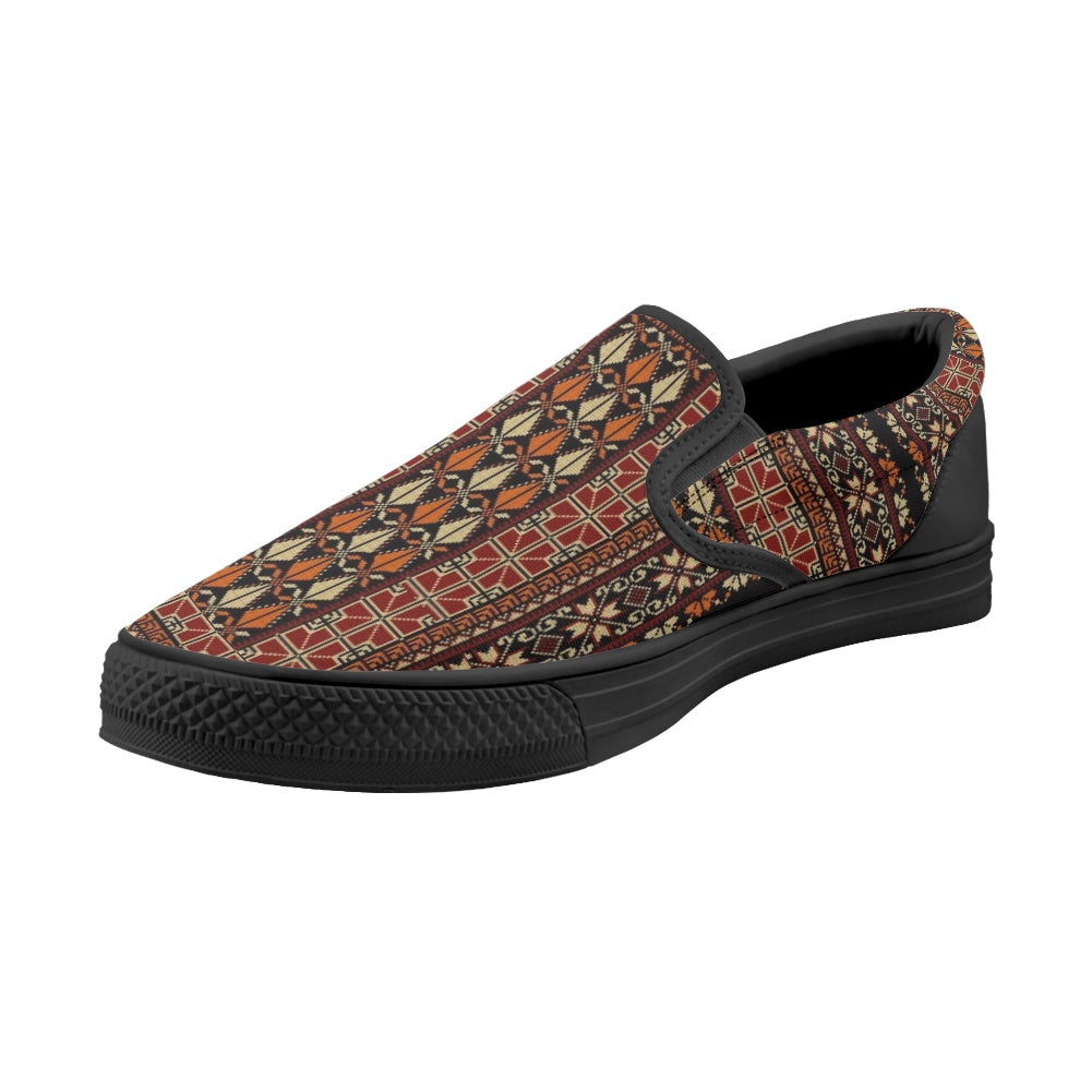 Woman's Palestinian Tatreez print Casual Slip On Shoes