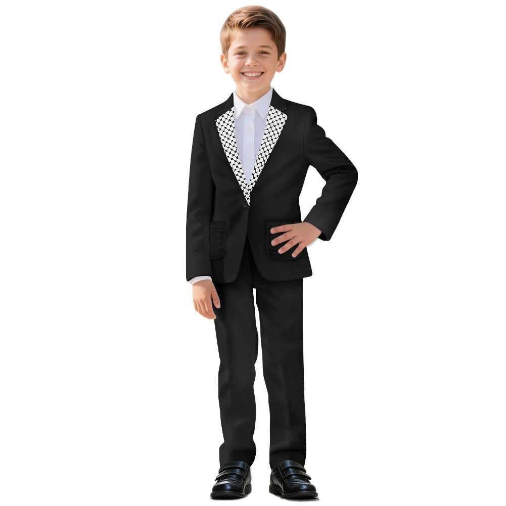 Boy Suit with Palestinian Kuffiyeh Design – Comfortable & Classic
