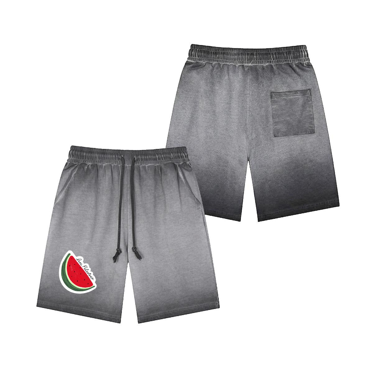 Palestinian Men’s Vintage Wash Drawstring Shorts|350GSM DTF