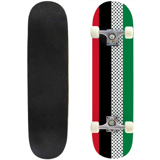 Palestinian Flag Keffiyeh Skateboard