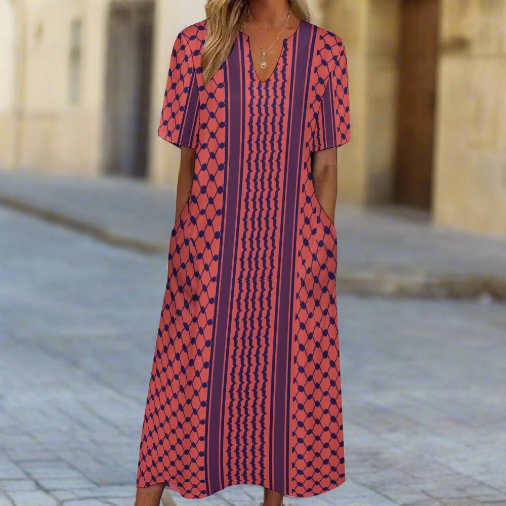 Palestinian Kuffiyeh 7-Point Sleeve Dress