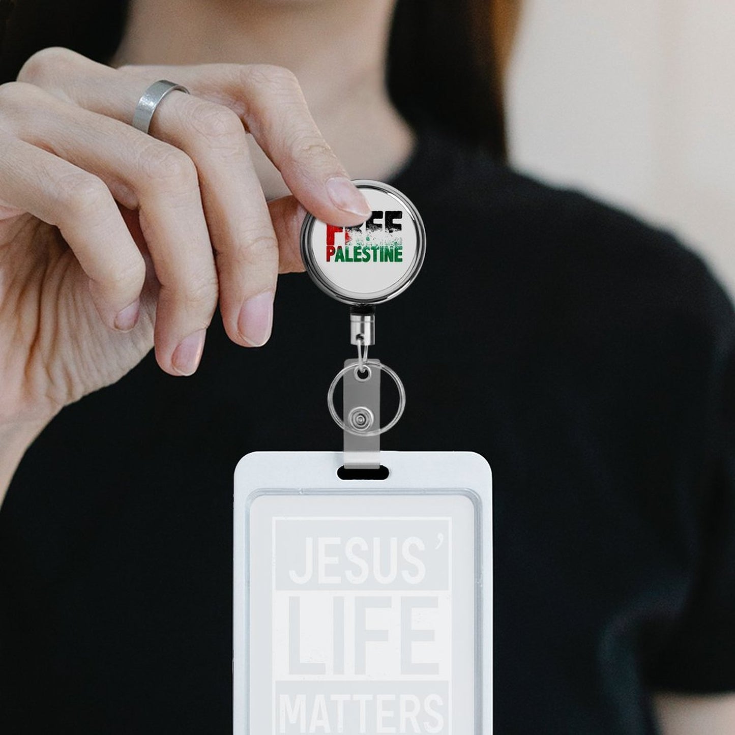 Free Palestine Metal Badge Clip